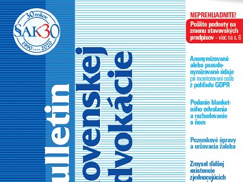 Bulletin slovenskej advokácie 6/2020