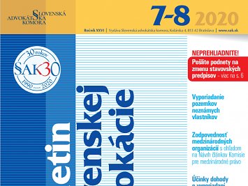 Bulletin slovenskej advokácie 7-8/2020