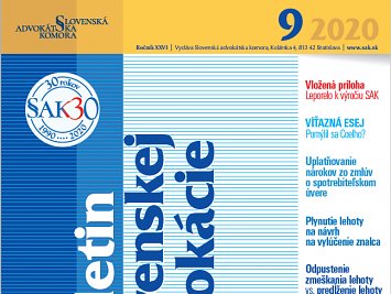 Bulletin slovenskej advokácie 9/2020