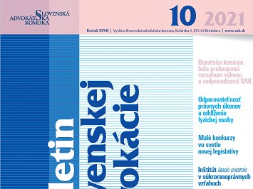 Bulletin slovenskej advokácie 10/2021
